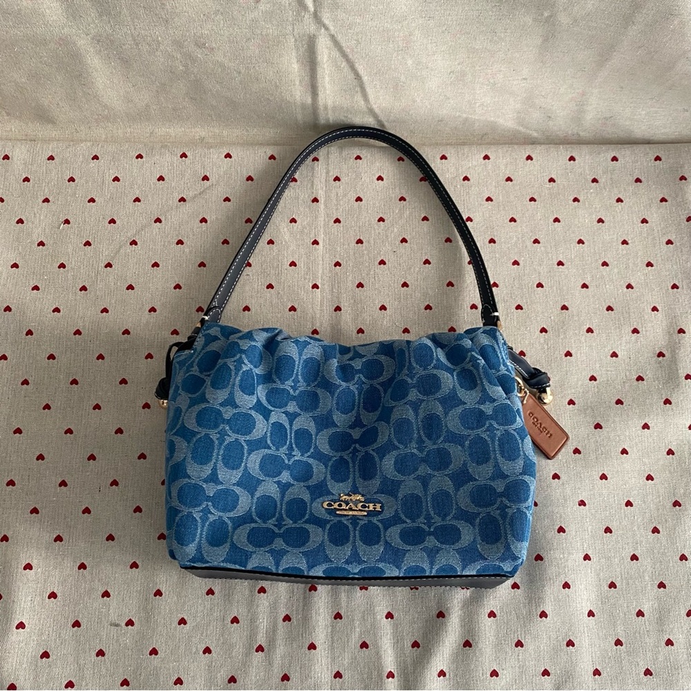 Coach Blue Signature Canvas Shoulder Bag